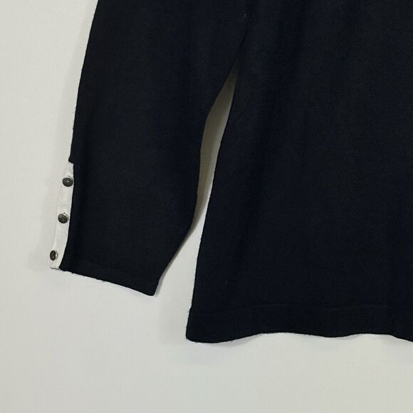 Lane Bryant Black Half Button Front Fine Knit Pullover Sweater Women's 22 24 - Picture 3 of 5